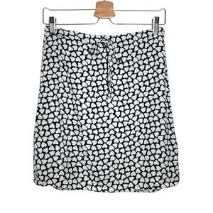 Esprit Vintage Black White Heart Tie Waist Mini Skirt - 5 / Small
